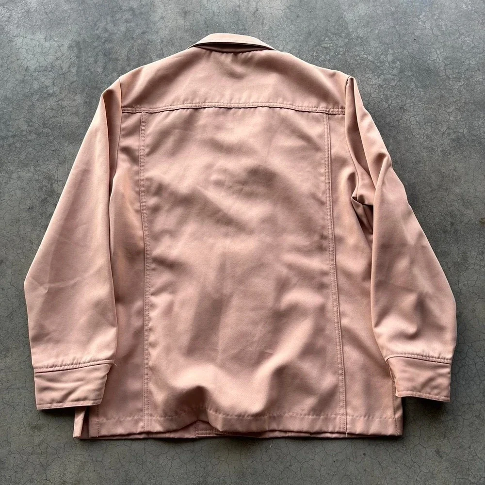 Vintage western pink pearl snap jacket Large made in USA